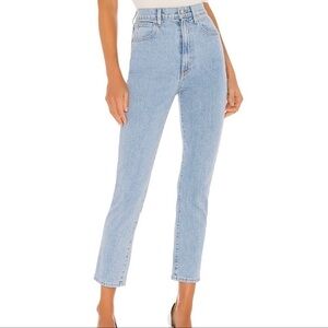 SLVRLAKE Beatnik Ankle Slim Leg High Rise Jeans Light Wash Cotton Stretch